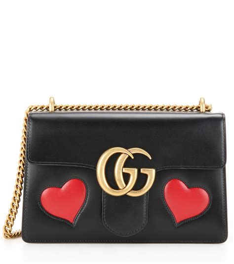 gucci gg marmont medium heart leather shoulder bag|gg marmont small tote bag.